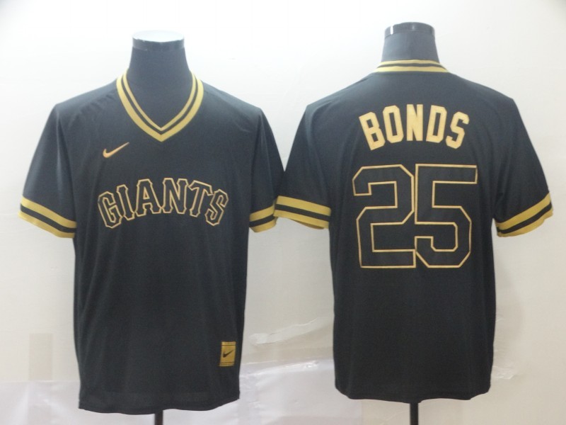 Men's San Francisco Giants Barry Bonds #25 Black Stitched Jersey